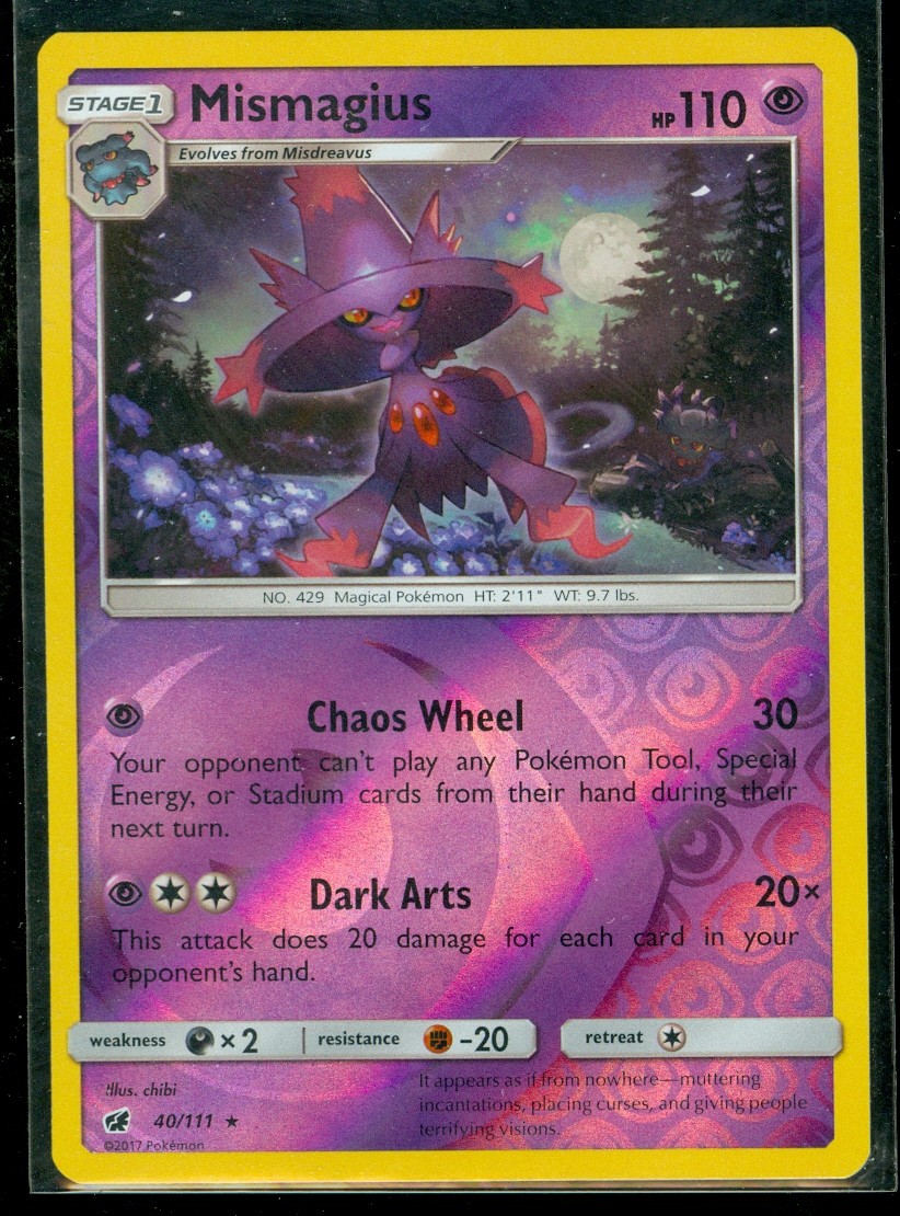 Pokemon MISMAGIUS 40/111 - Crimson Invasion RARE Rev Holo - MINT