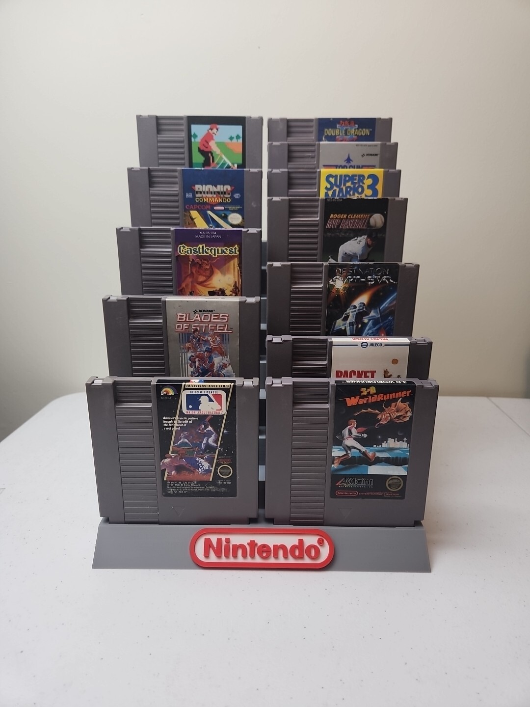 Nintendo NES 18 Cartridge Display Stand, 3D Printed