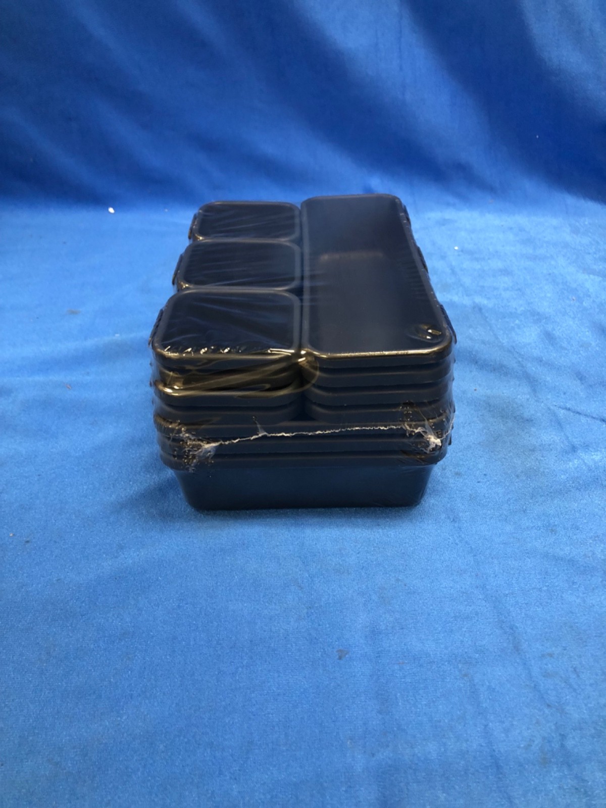 15PCS Interlocking Desk Drawer Organizer Tray Set Black Kitchen Bath New