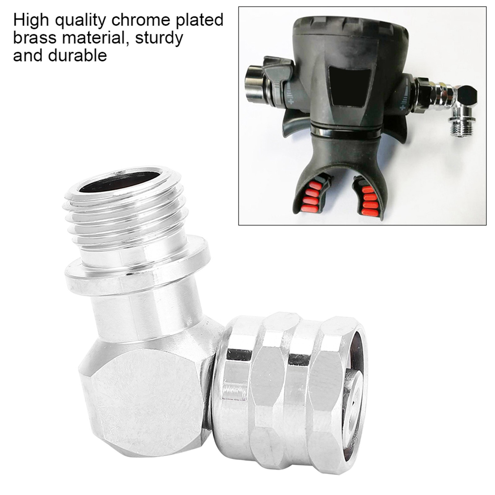 Chrome Plated Brass Diving Regulator Adapter For Scuba Diving ODWR