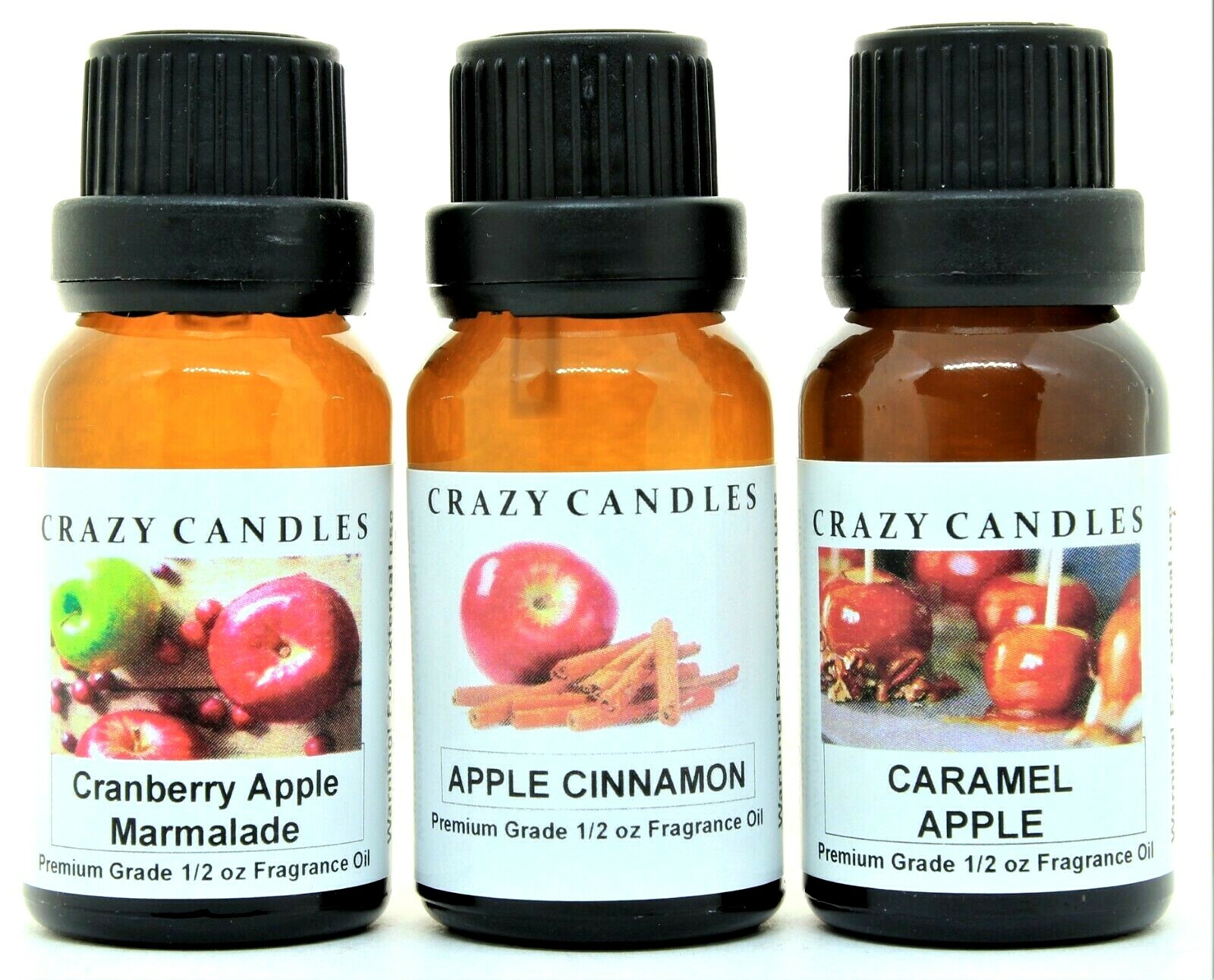3 Set: Cranberry Apple Marmalade, Apple Cinnamon, Caramel Apple 1/2oz Oils