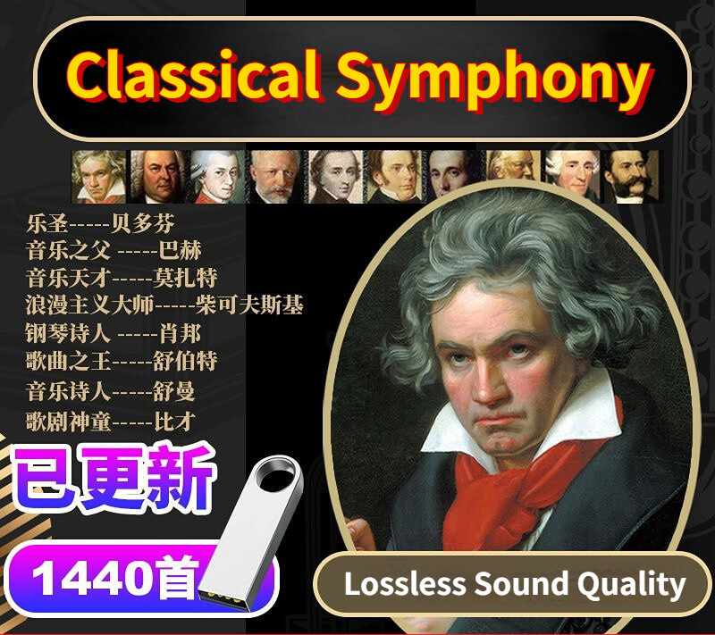USB Flash Drive Classical pure music symphony Beethoven Mozart piano Car Music