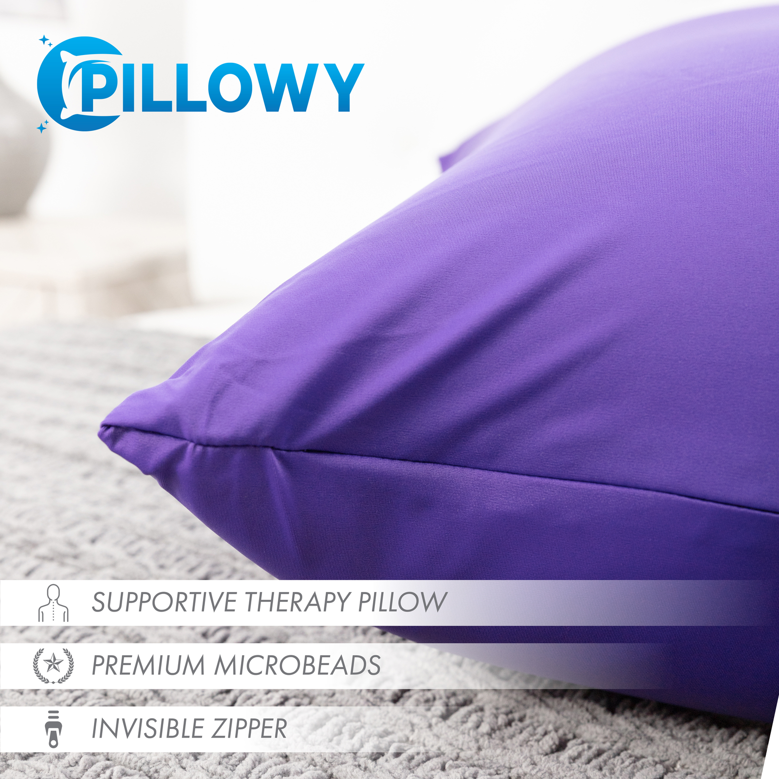 12" x 20" Cover Throw Pillowcases - 85/15 Silky Dark Lavendar
