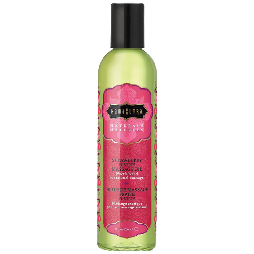 Kama Sutra Naturals Massage Oil 8oz - Strawberry Divine