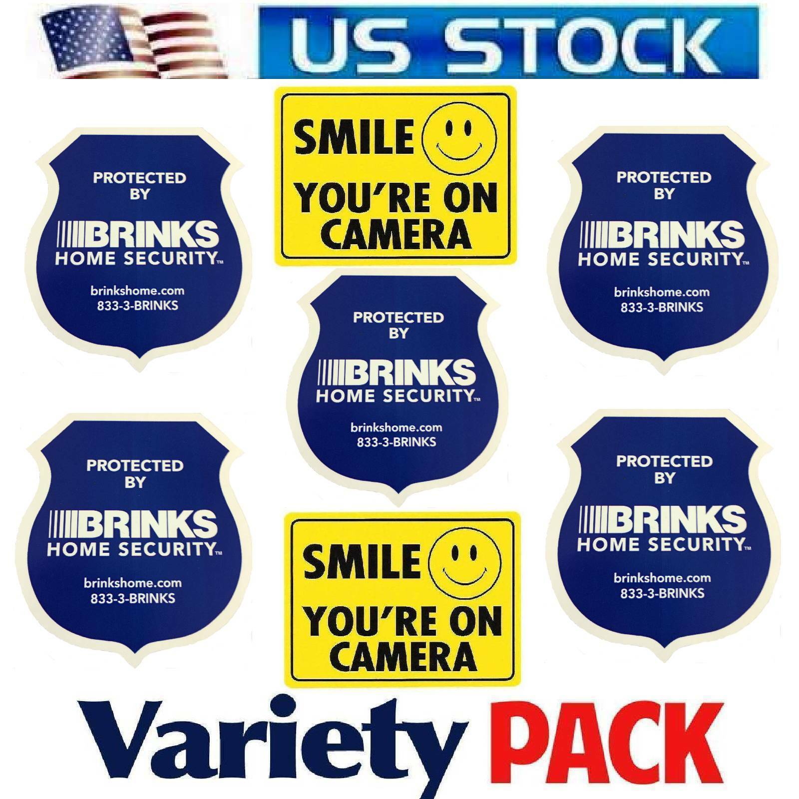 Lot Stickers Decals Windows Brinks Burglar Alarm Security Video Doorbell Camera