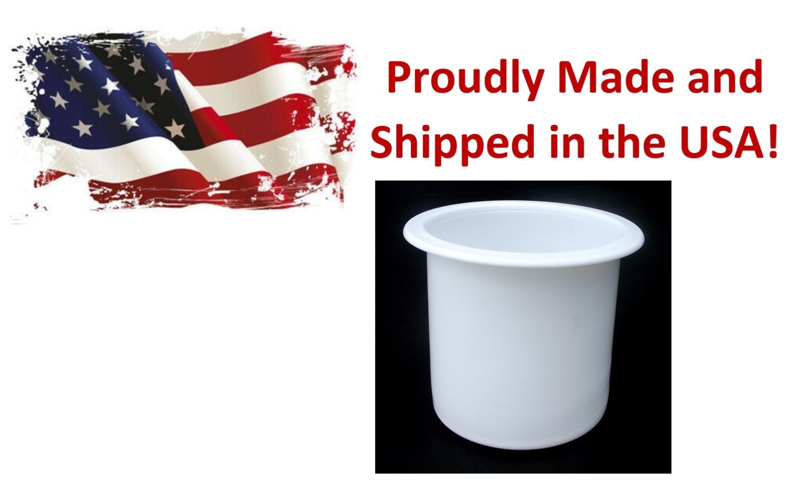White Plastic Cup Holder Boat RV Car Truck Insert Sofa Poker Tables Dropin 2"7/8