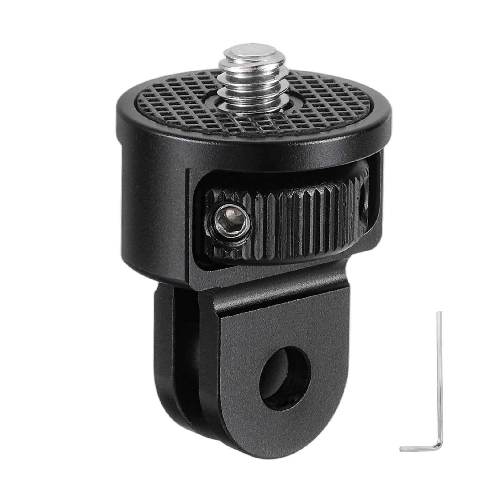 Aluminum Camera Tripod Mount Adapter 360° 1/4"-20 Screw Black