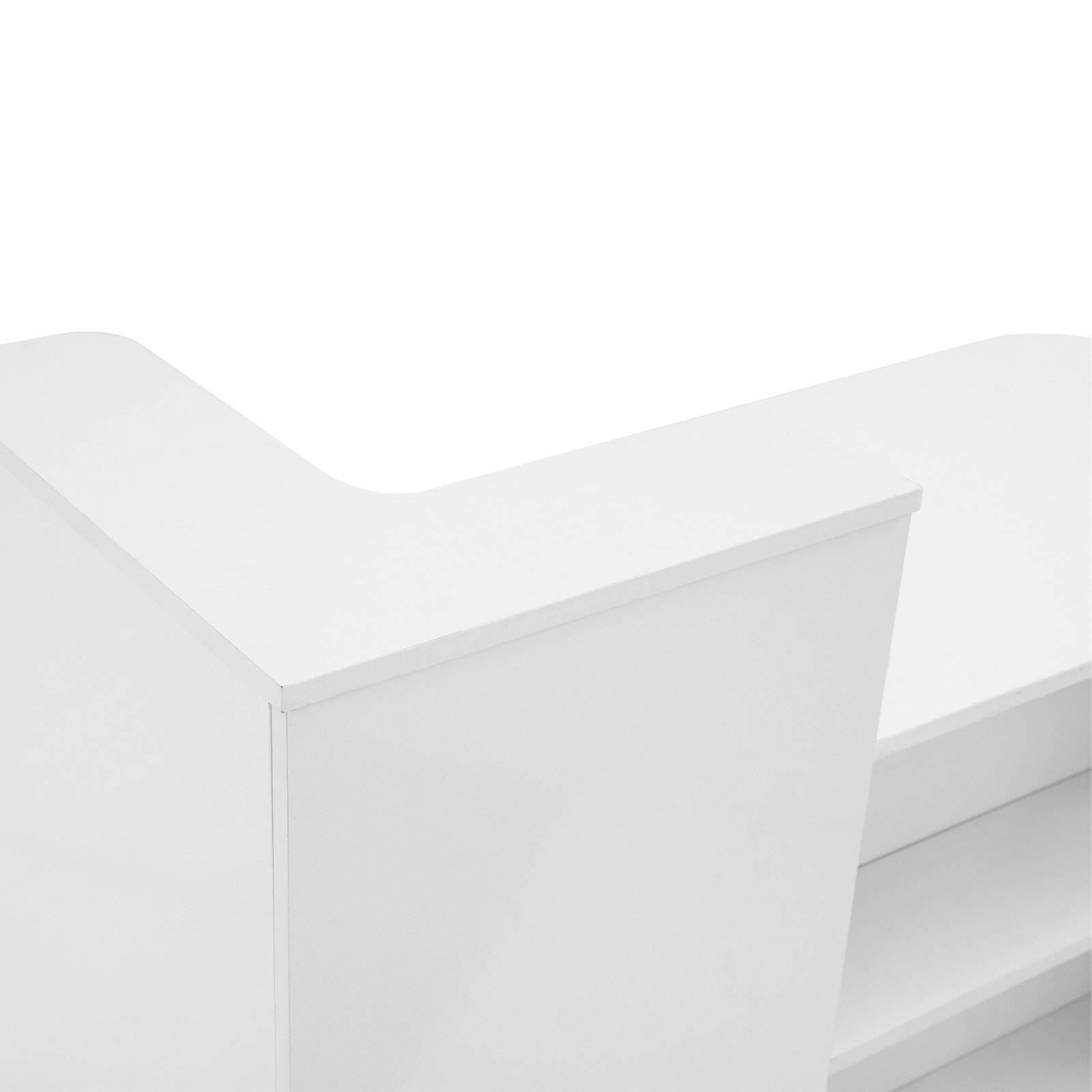 Modern Reception Desk, Transaction Counter Front Table w/Lockable Drawer & Light