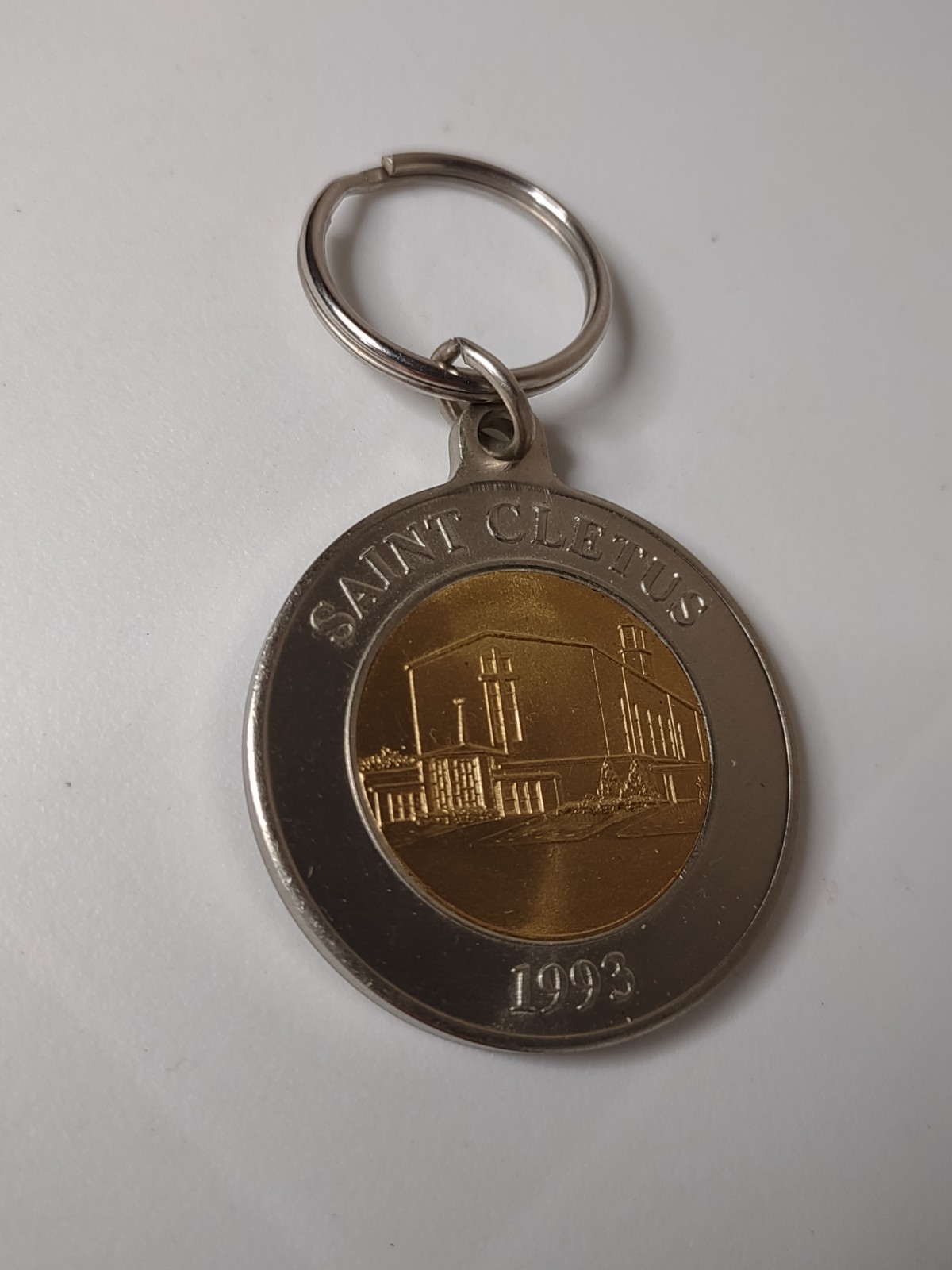 1993 Saint Cletus Two Tone Tower To Tomorrow Keyring Keychain