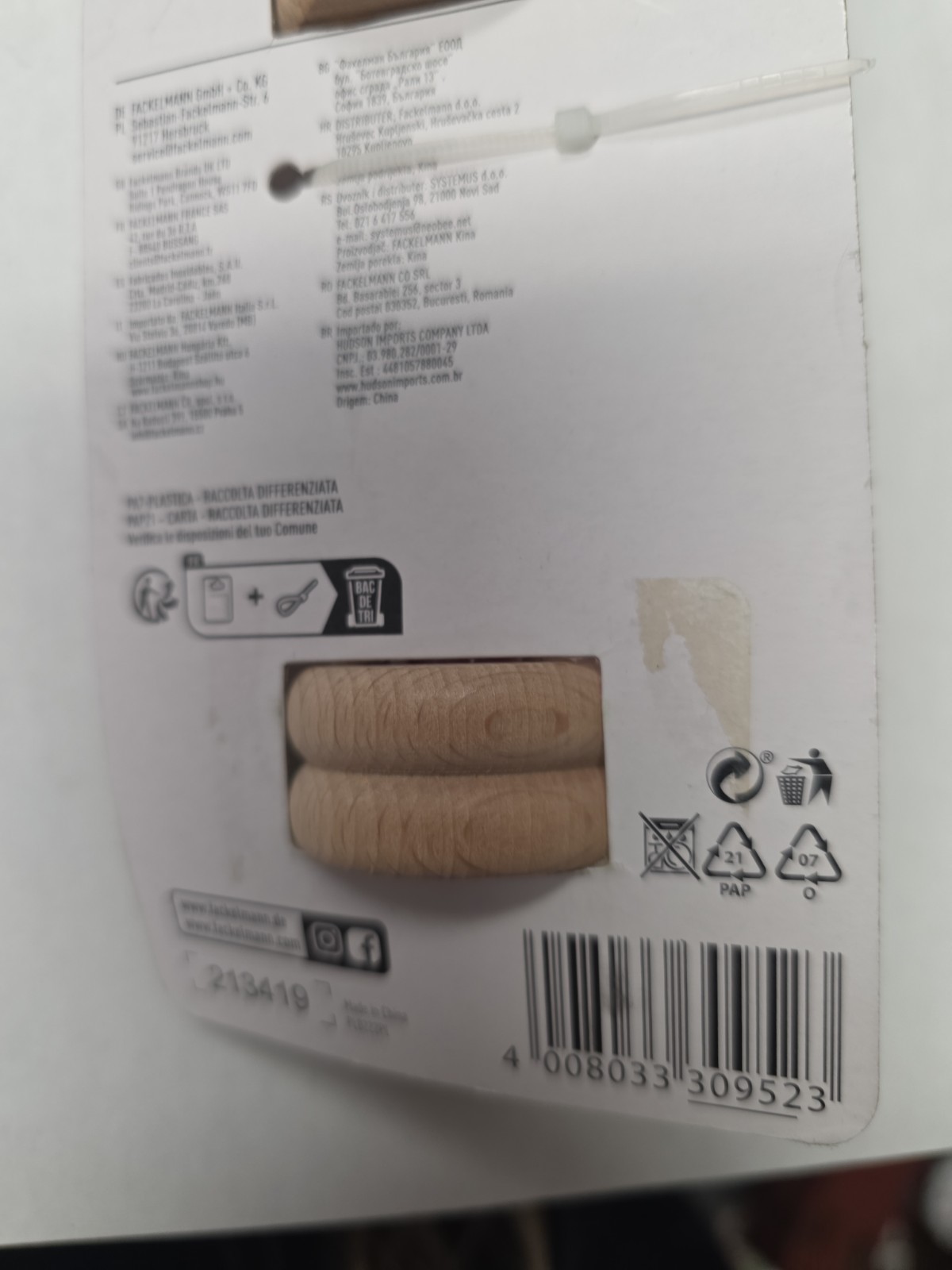 Fackelmann Wood Egg Timer. Germany. New