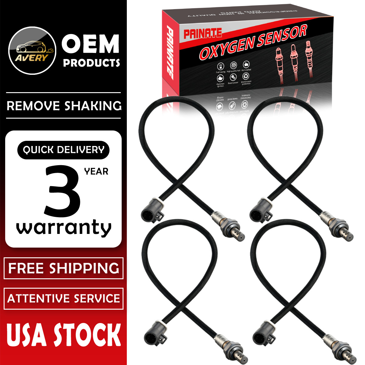 ✅ OEM 4 Oxygen O2 Sensors For 1997-2008 Ford F150 Pickup 4.2L 4.6L 5.4L 234-4046