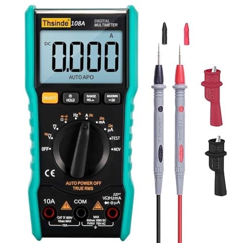 Auto-Ranging Digital Multimeter with Dual Waveform Generator, True RMS, NCV,