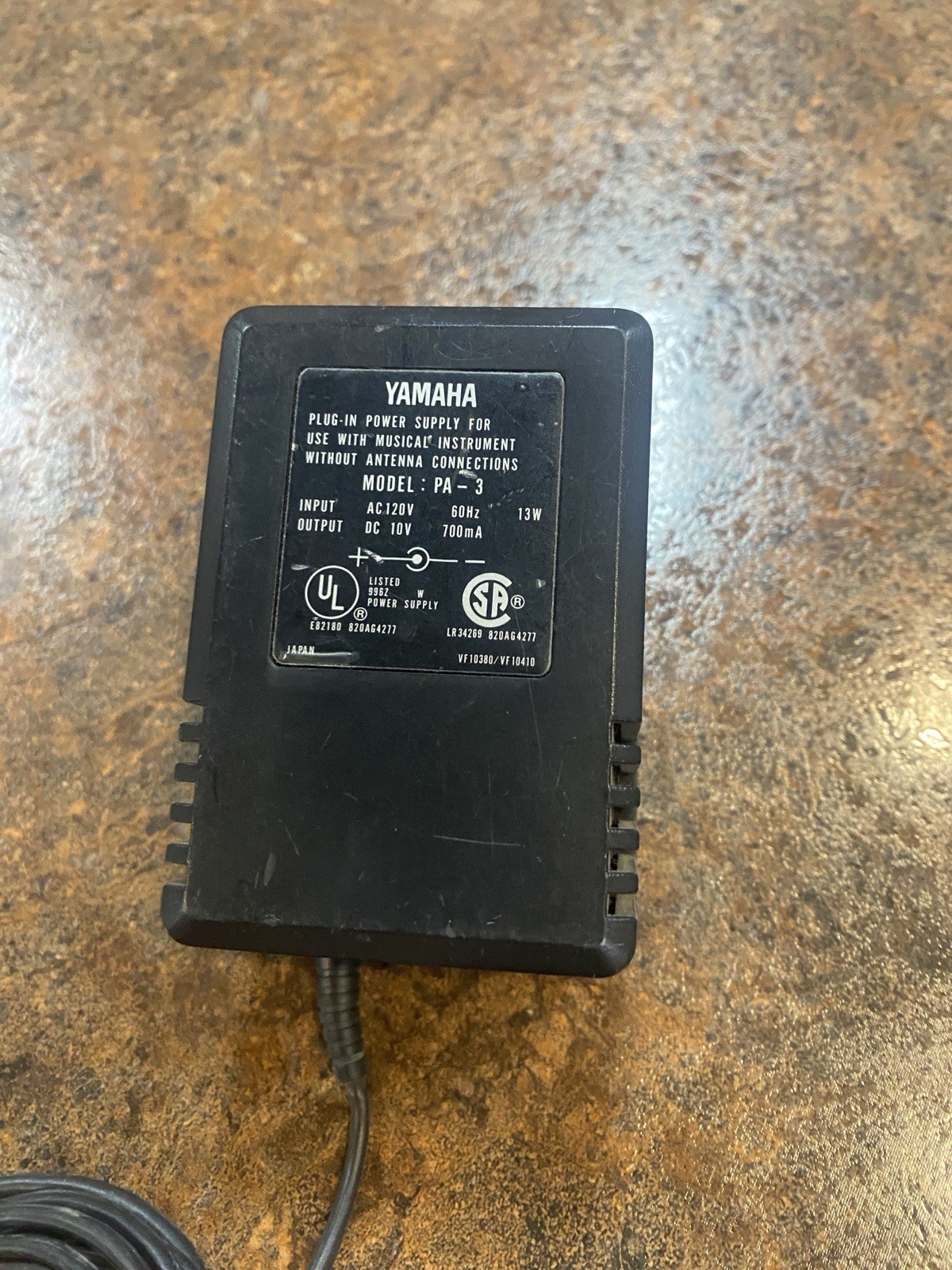 Yamaha PA-3 Power Supply Adapter DC 10V Original Genuine Supply Cord