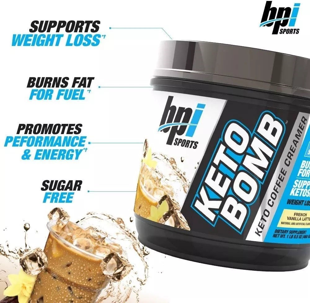 KETO BOMB BPI Sports FRENCH VANILLA LATTE Keto Diet Coffee Creamer 5/25 MCT's
