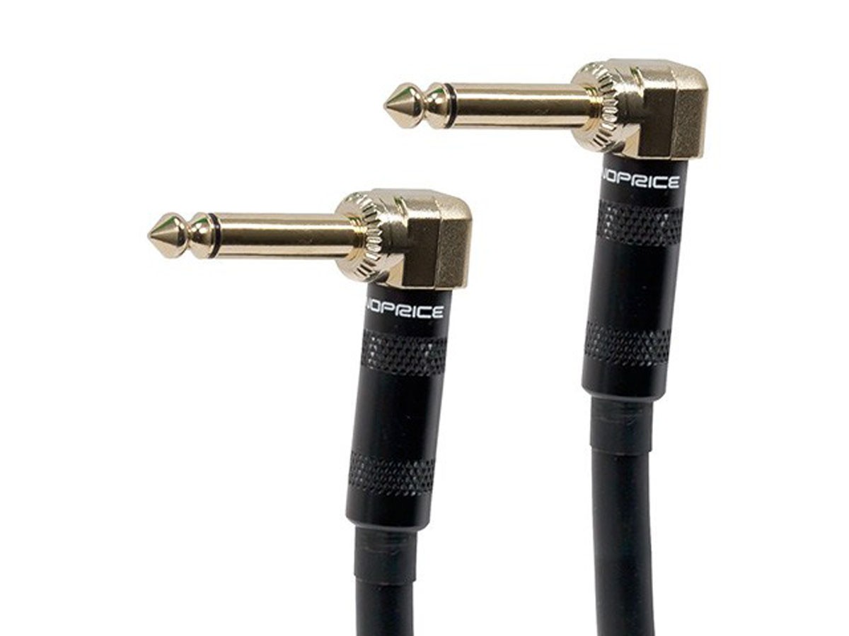 Monoprice 1/4 Inch (TS) Right Angle Male to Male 16AWG Audio Cable  10ft Black