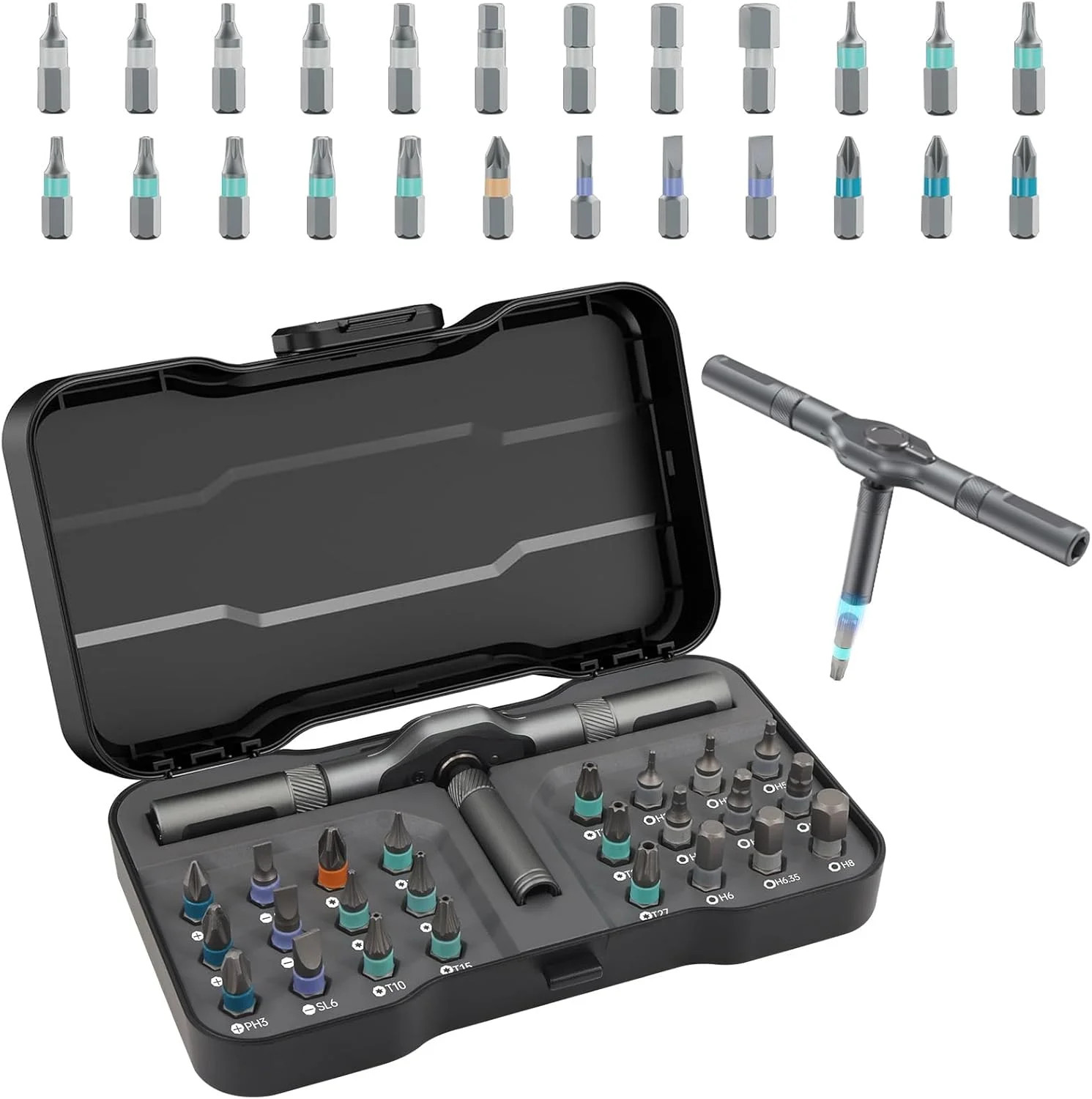 24 in 1 Magnetic Screwdriver Set, Ratchet Mini Screwdriver Set with Multi Bits,