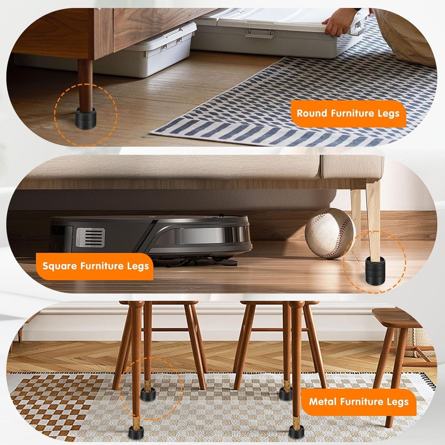 Versatile 4 Pack Furniture Risers - Adjustable Heights for Enhanced Comfort