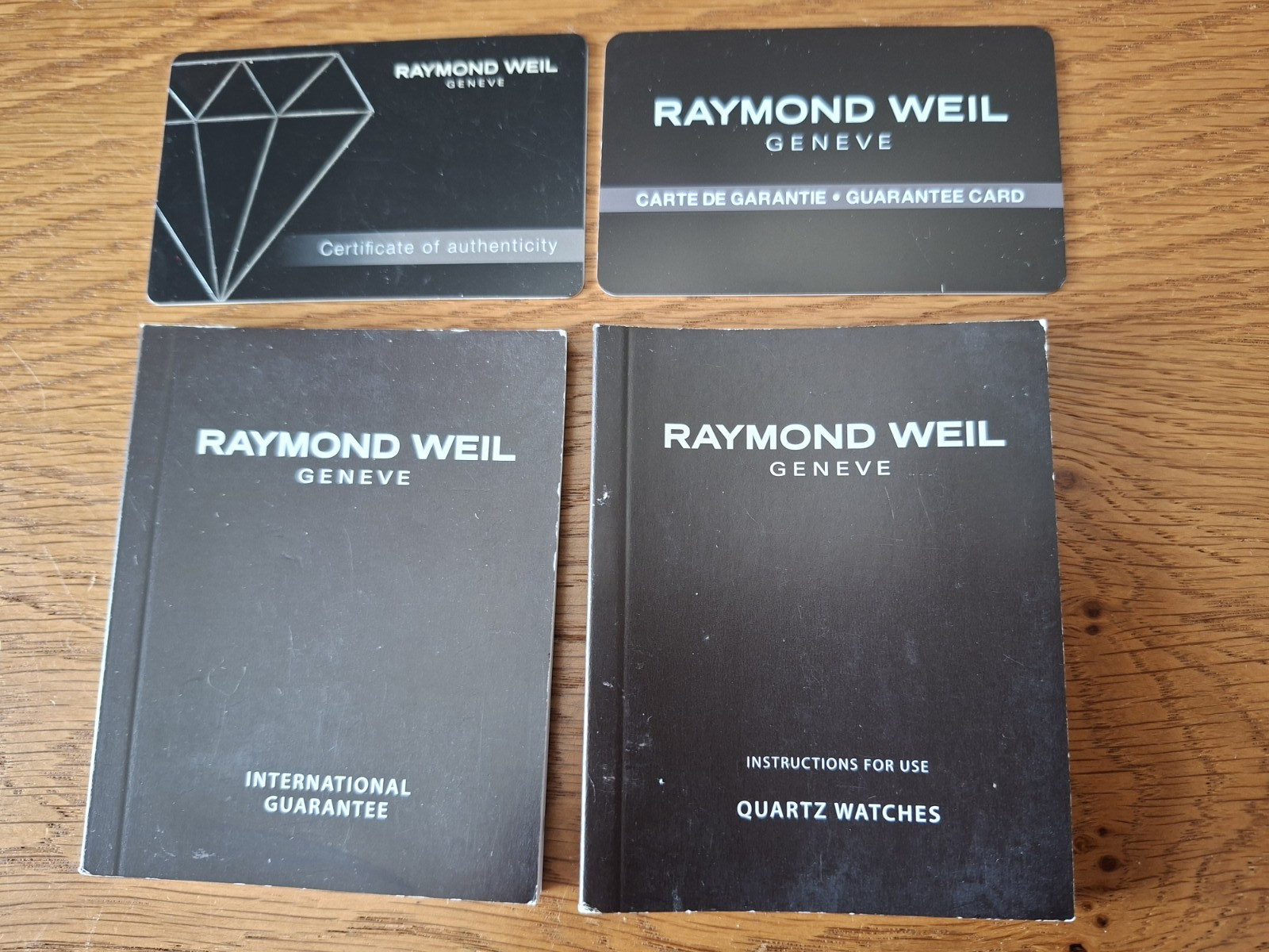 Raymond Weil Guarantee Certificate Authenticity Cards Instruction Booklets