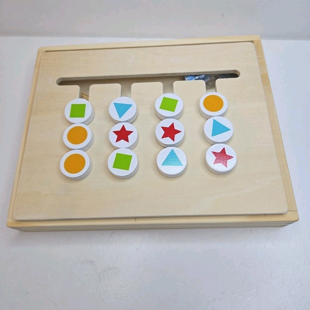 Montessori Slide Puzzle Color Shape Sorting Matching Educational Toy for Kids 3+