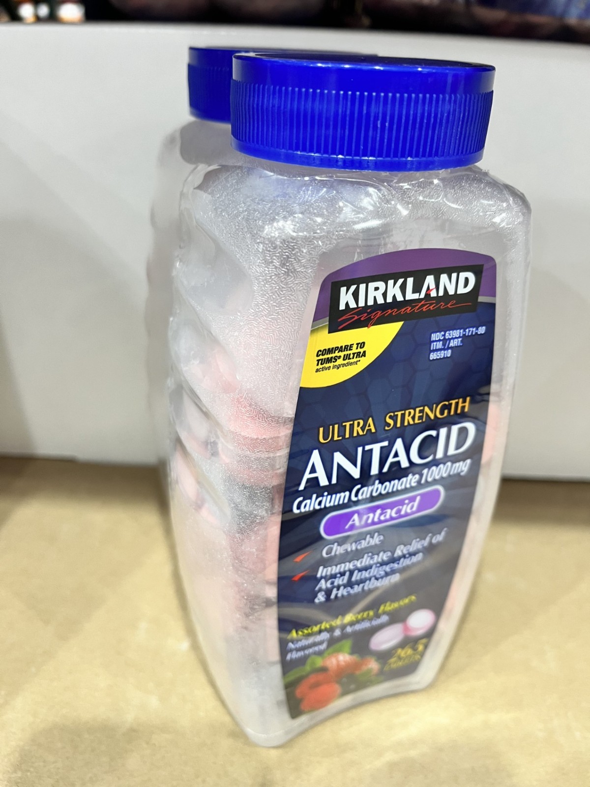 Kirkland Signature Antacid Ultra Strength, 1000 mg, 530 Tablets