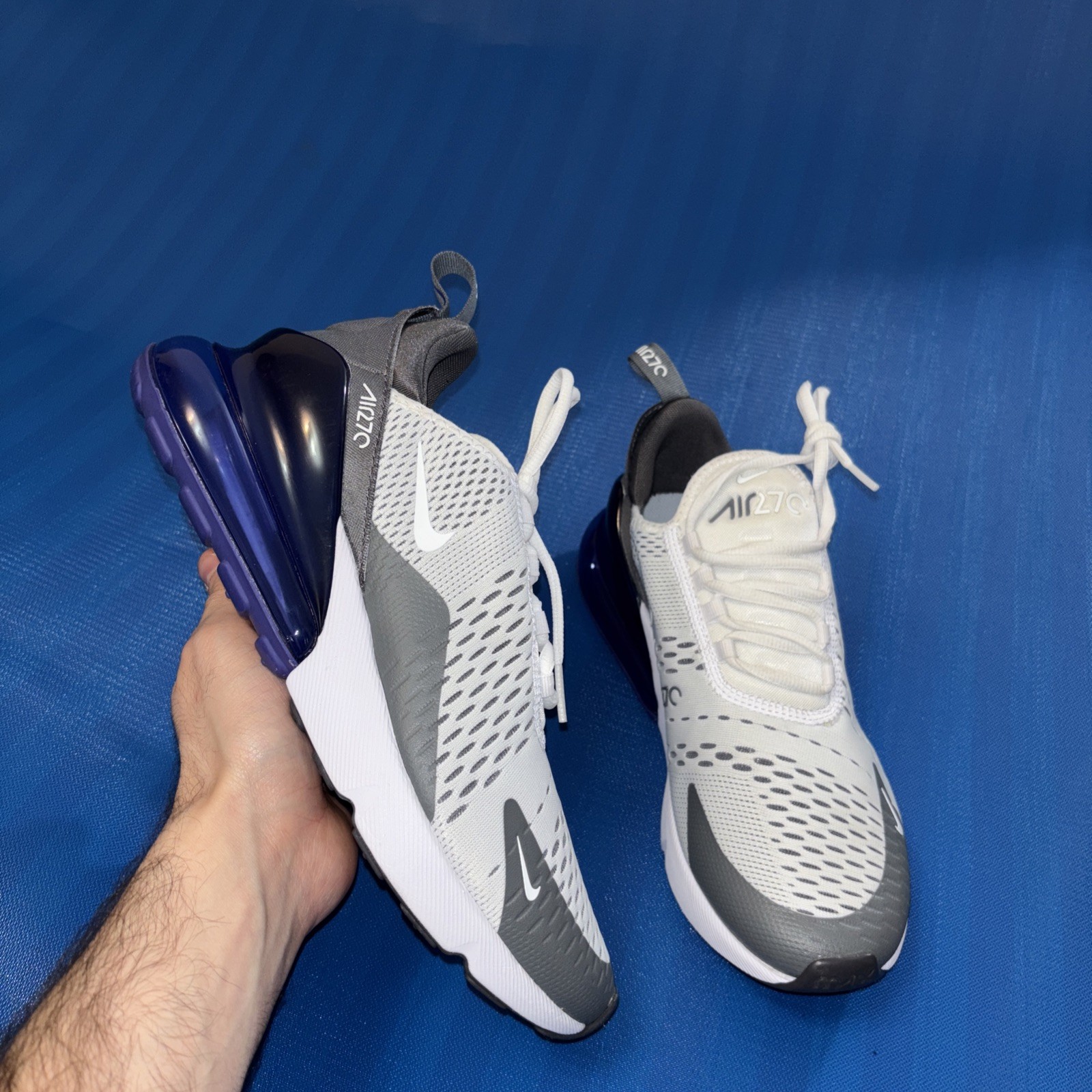Nike Air Max 270 White Persian Violet Gray AH8050-107 Men's Size 11 New