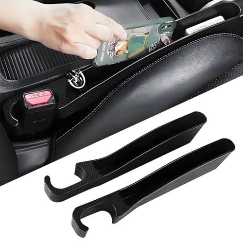 2 PCS Universal Car Seat Gap Filler, Seat Gap Filler with Black-Carbon Fiber
