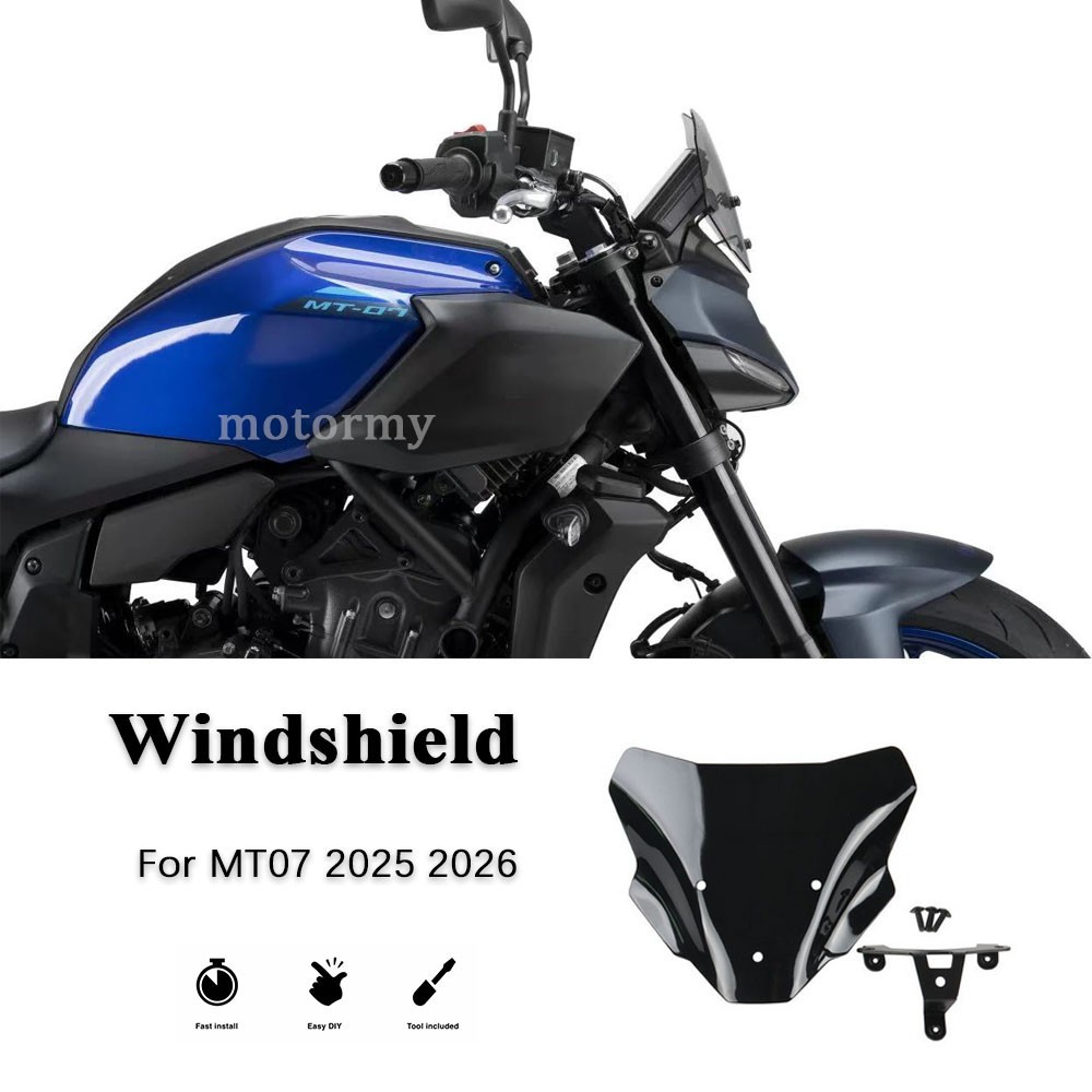 Accessories Screen Windshield Deflector Windscreen Mount For YAMAHA MT07 2025-26