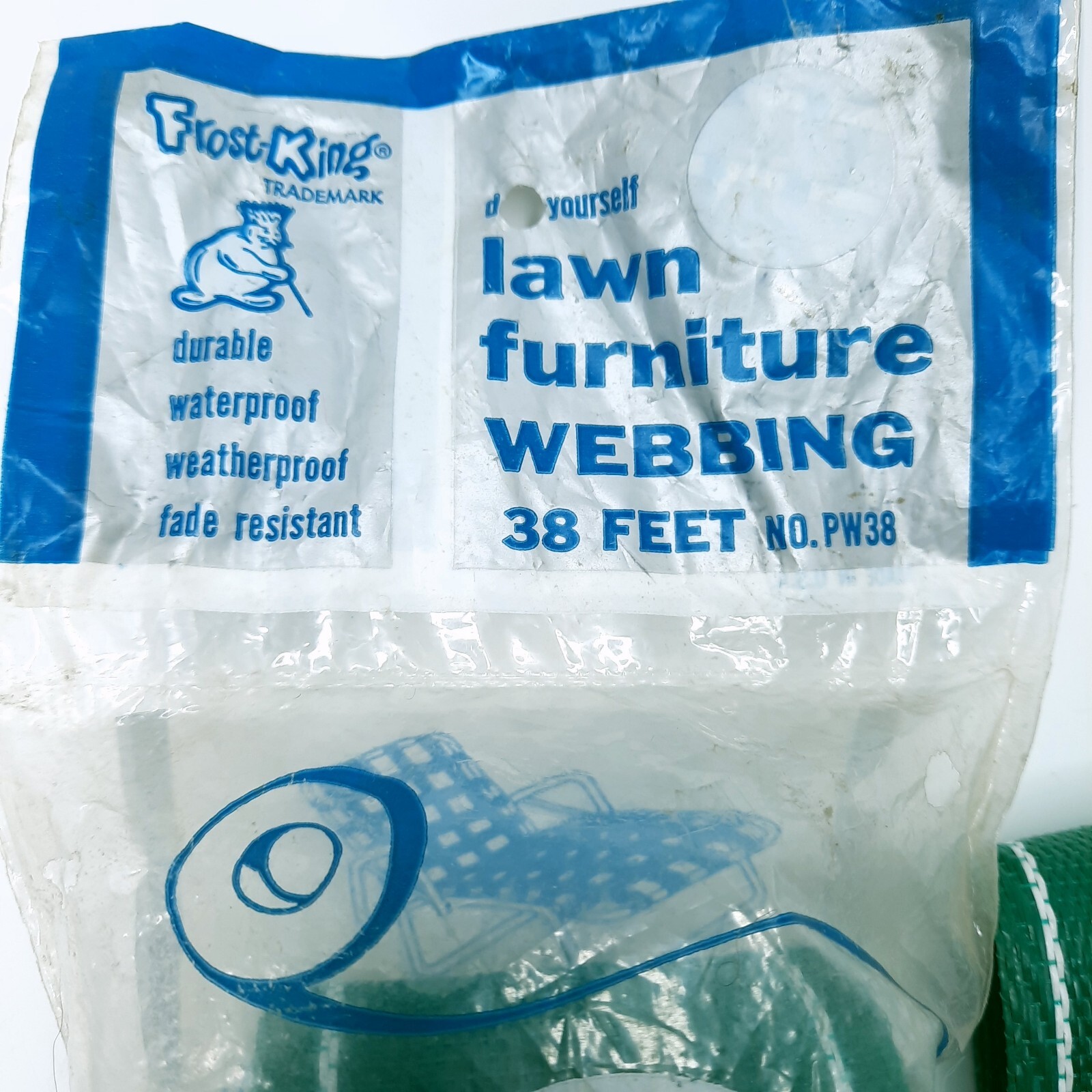 VTG Frost King Lawn Chair Webbing 38ft Polypropylene No. PW-38 Green Re-Web