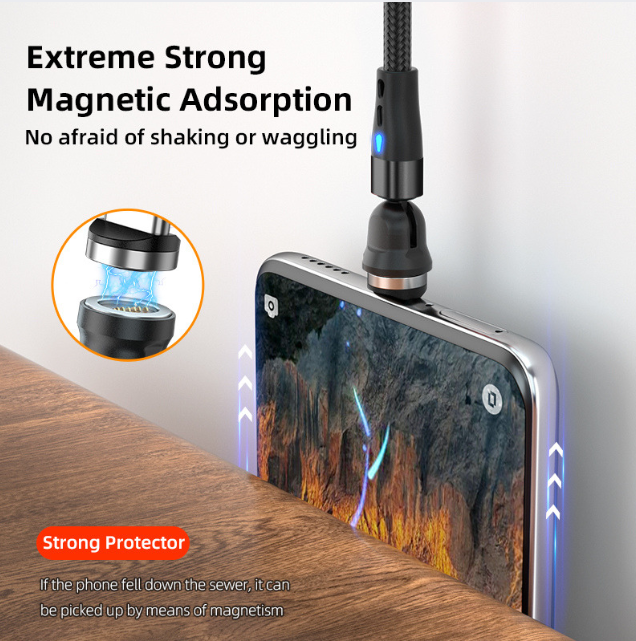 3 PACK Magnetic Phone Charger Fast Charging Cable For Micro USB/Type C/ iPhone