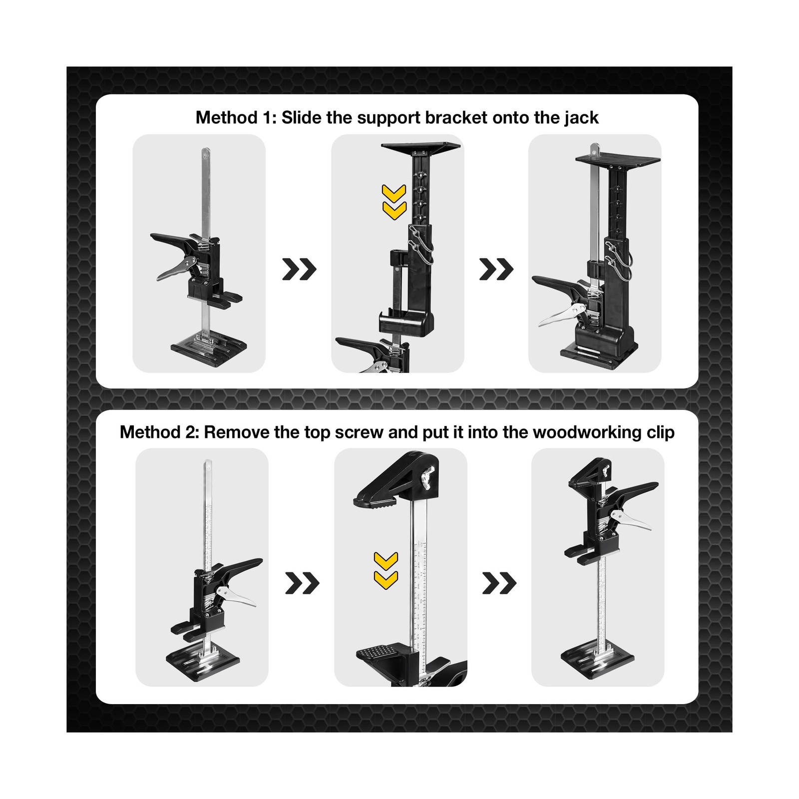 YELLOW JACKET Cabinet Jacks 2 Pack for Installing Cabinets, Labor Saving Arm ...
