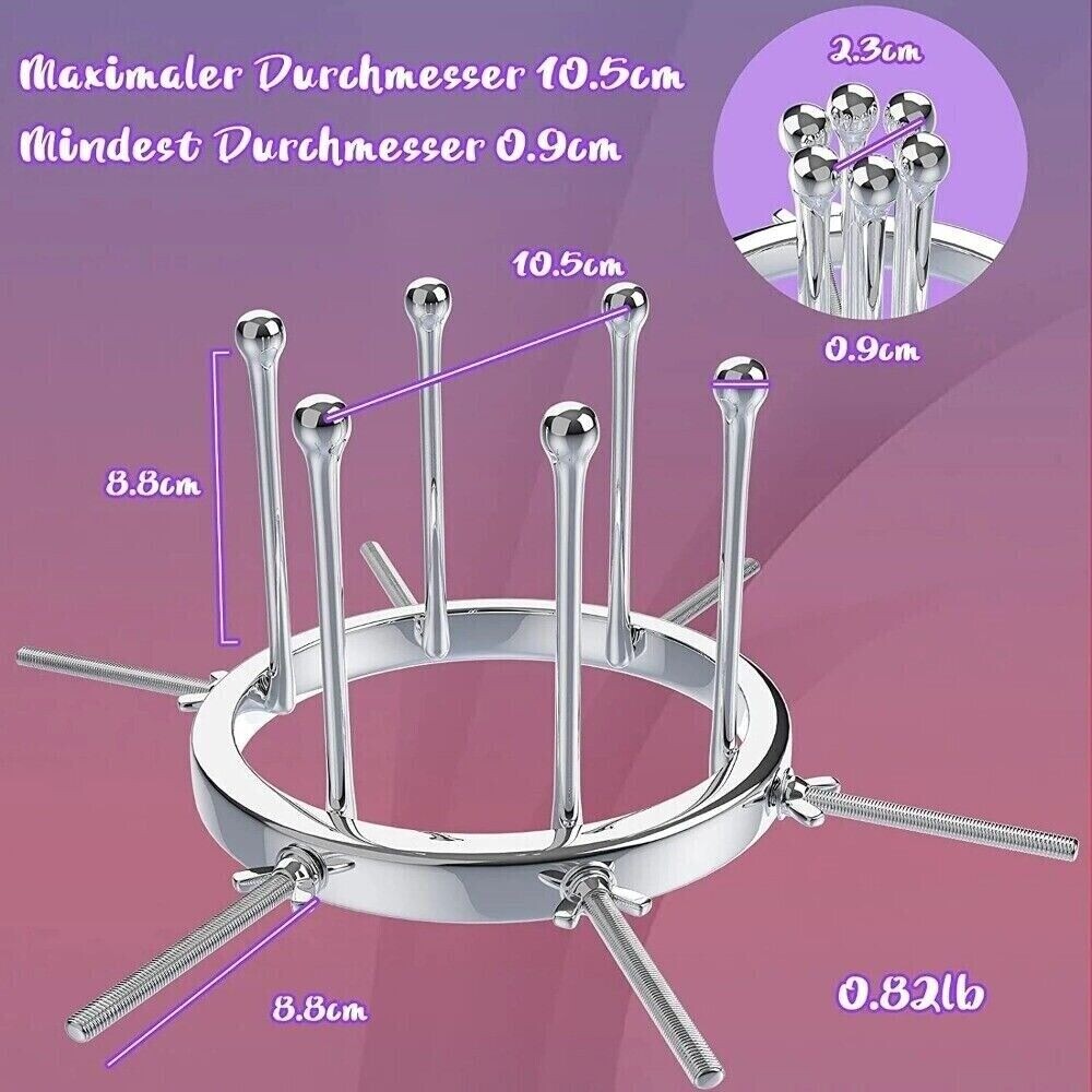 BDSM Chastity Adjustable Speculum Stainless Steel Dilator Expander Spreader Ring