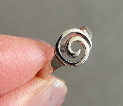 14k White Gold Plated Women's Swirl Adjustable Toe Ring Solid Metal 925 Silver