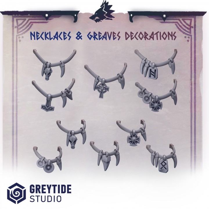 Primal Hounds Necklaces decoration bits Set for Wargames & Skirmish kit bash