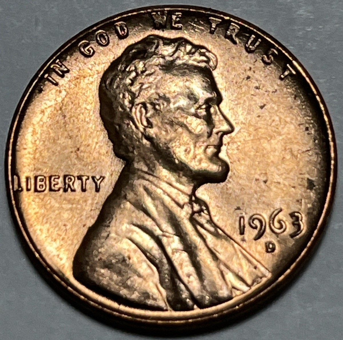 1963 D Penny Errors Strike Through Grease From Original Uncirculated Roll #2
