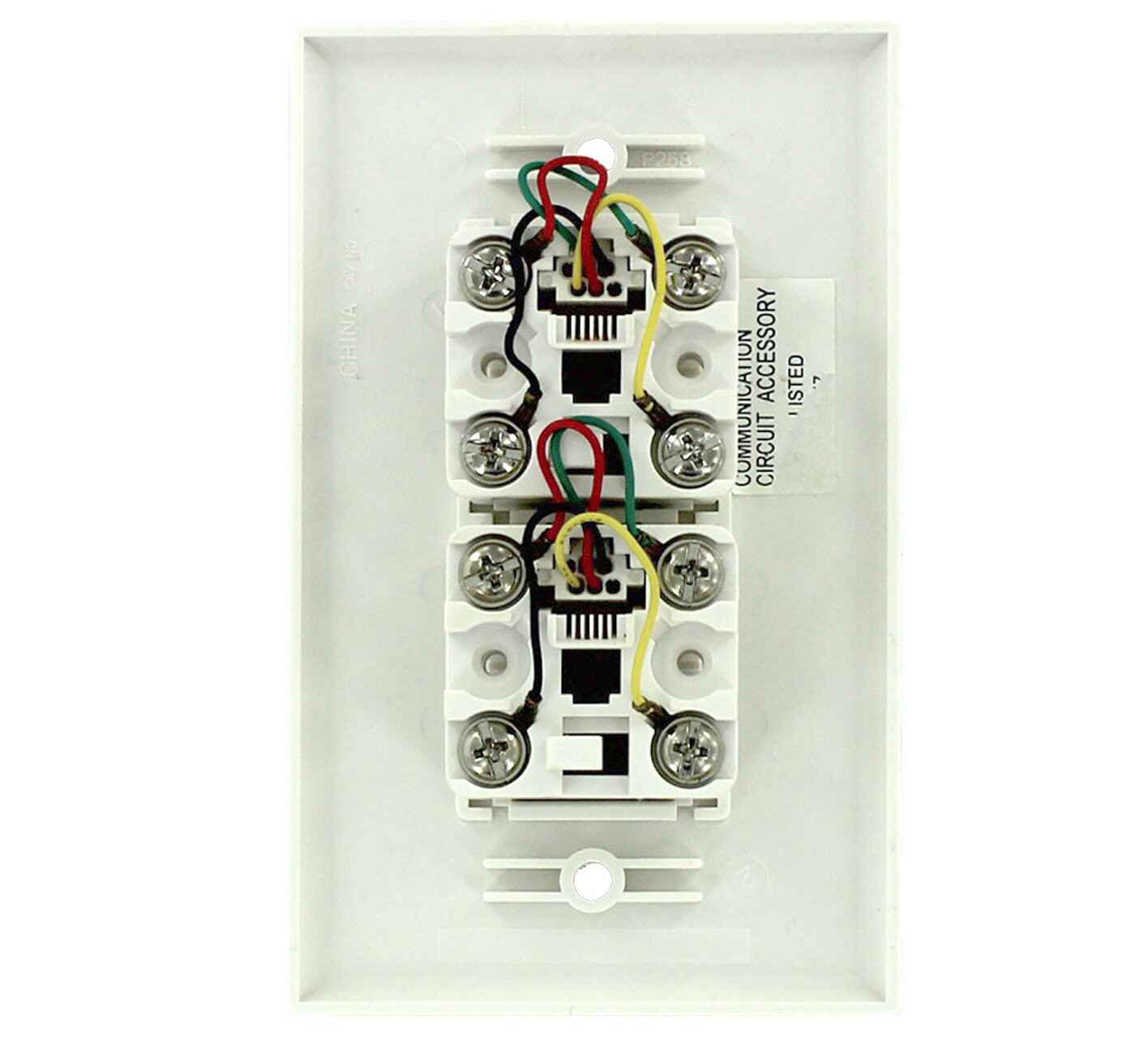 Lot of 3 Eagle 3456-4W White Flush Mount Voice/Data Duplex Modular Jack