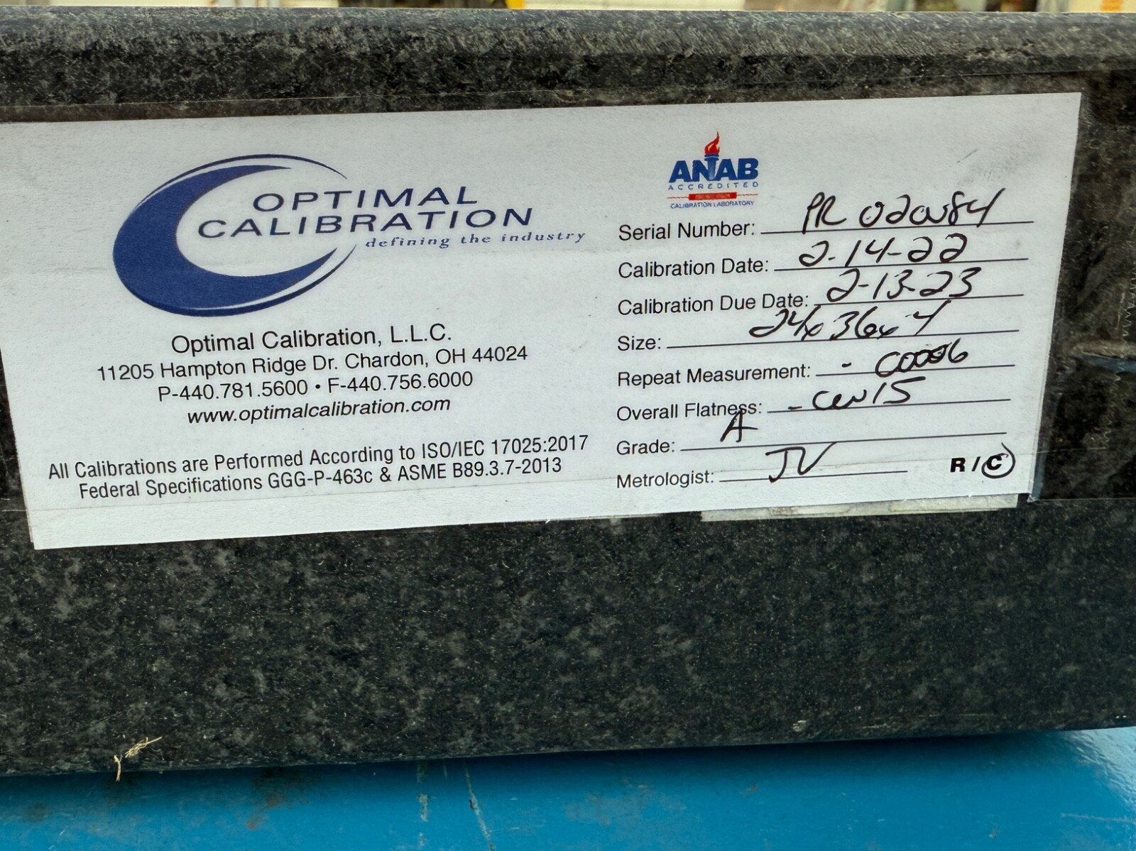 Granite Surface Plate and Stand