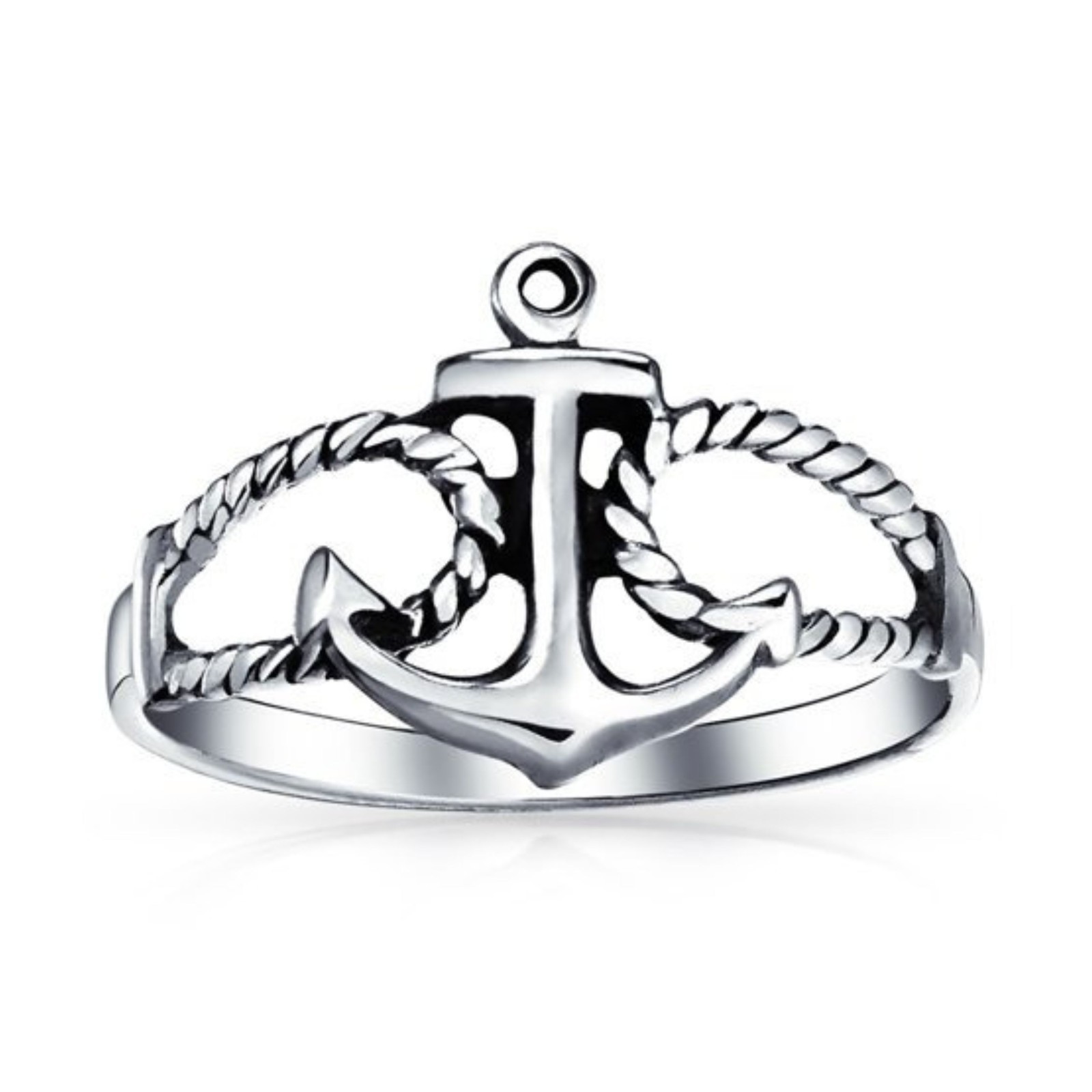 Anchor  Ring 925 Silver-Nautical Jewelry - Faith Love Sea Ocean Maritime Symbol
