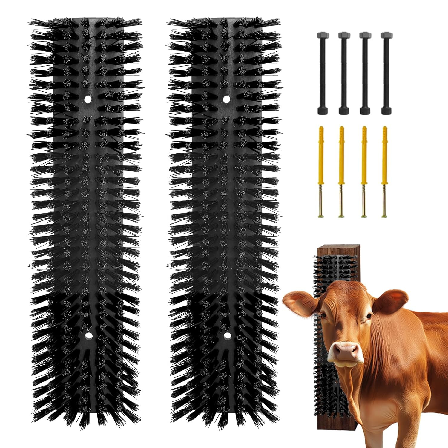 Livestock Scratch Brush with 8 Screws，Animal Back Scratching Brush for Cow,Cattl