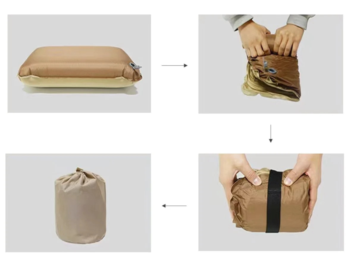 MPM Lightweight Self Inflatable Camping Pillow Ergonomic Compact Travel Camp