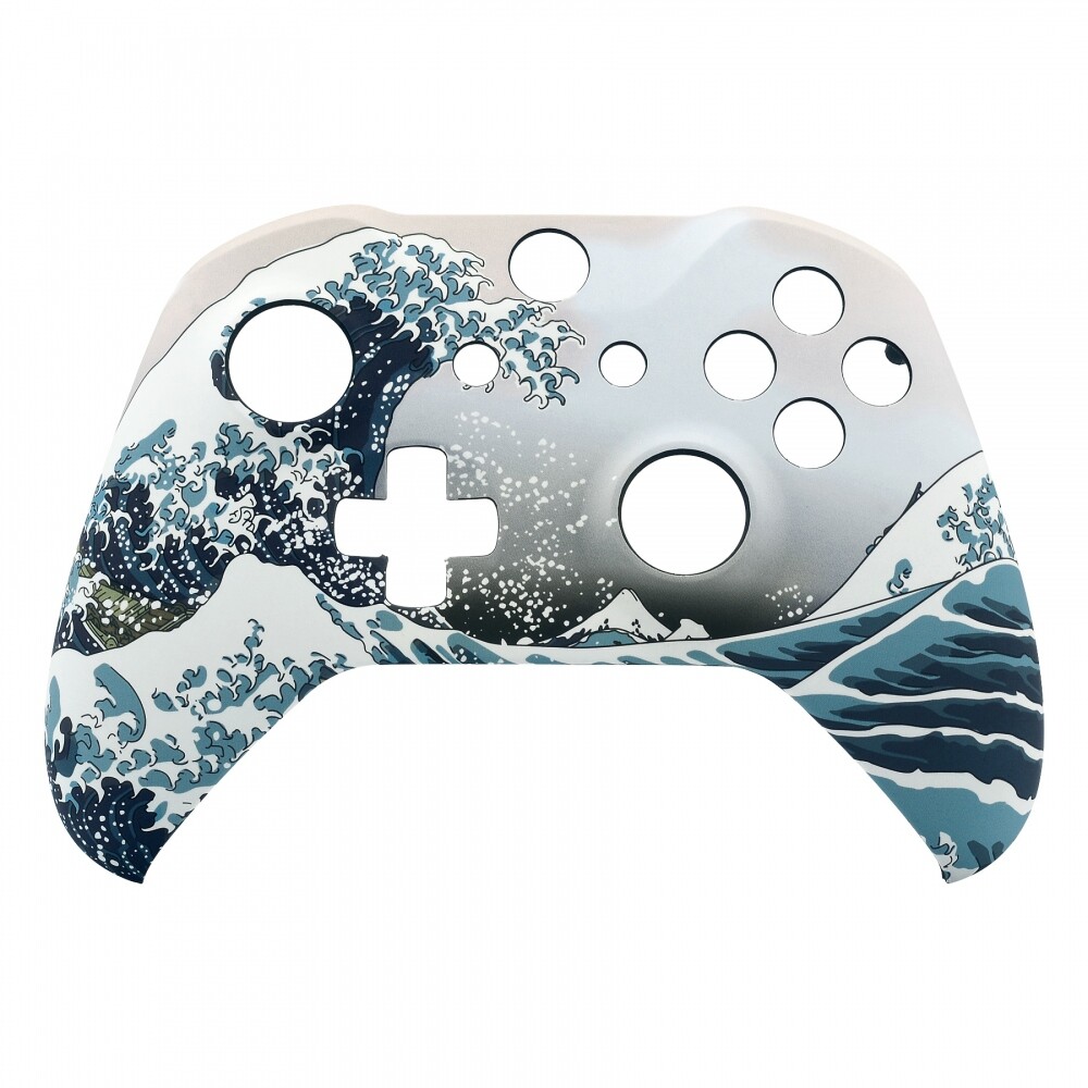 The Great Wave Soft Touch Repair Mod Faceplate Shell for Xbox One X S Controller