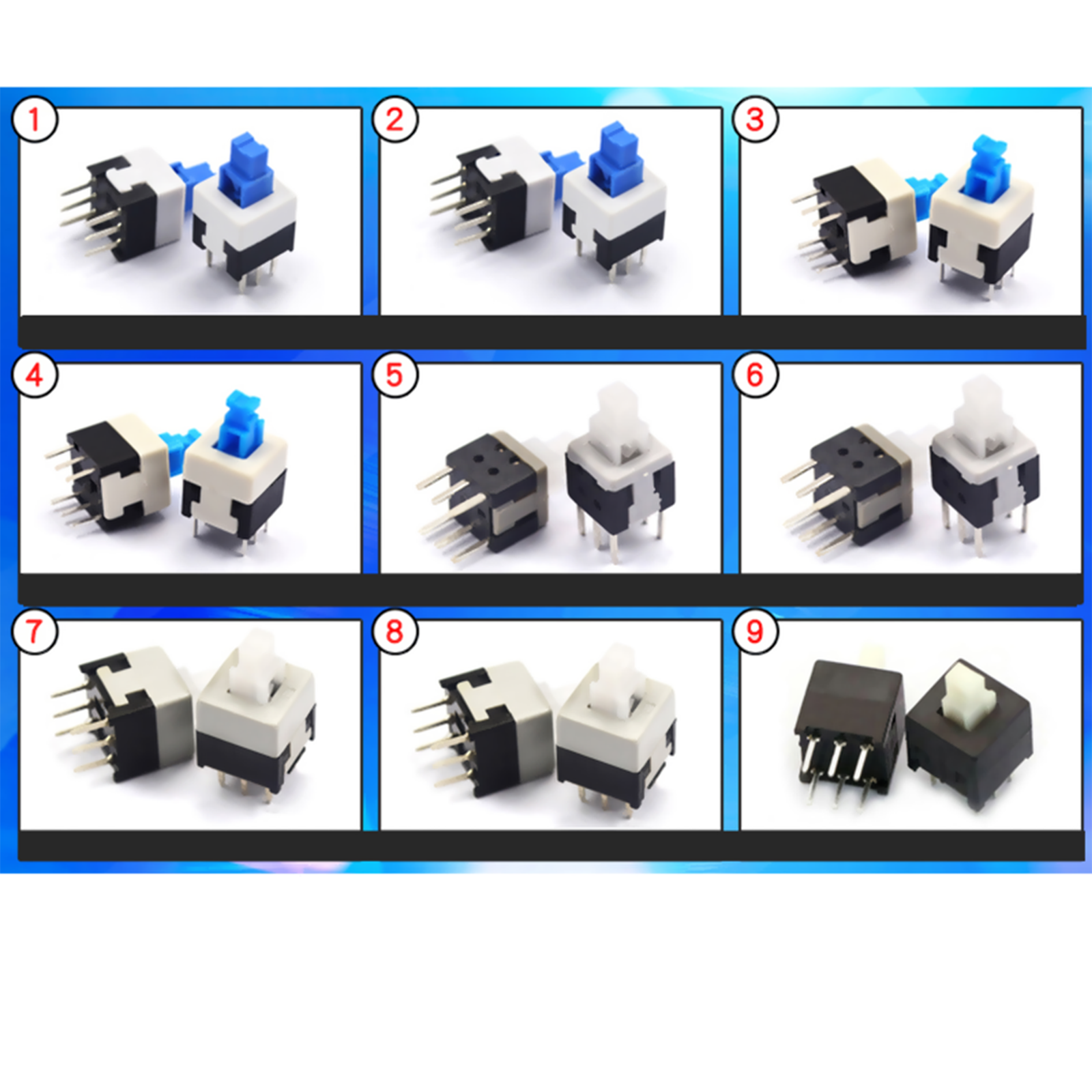 Mini Latching / Momentary PCB Push Button Switch 6 Pin 5.8x5.8 7x7 8x8 8.5x8.5mm