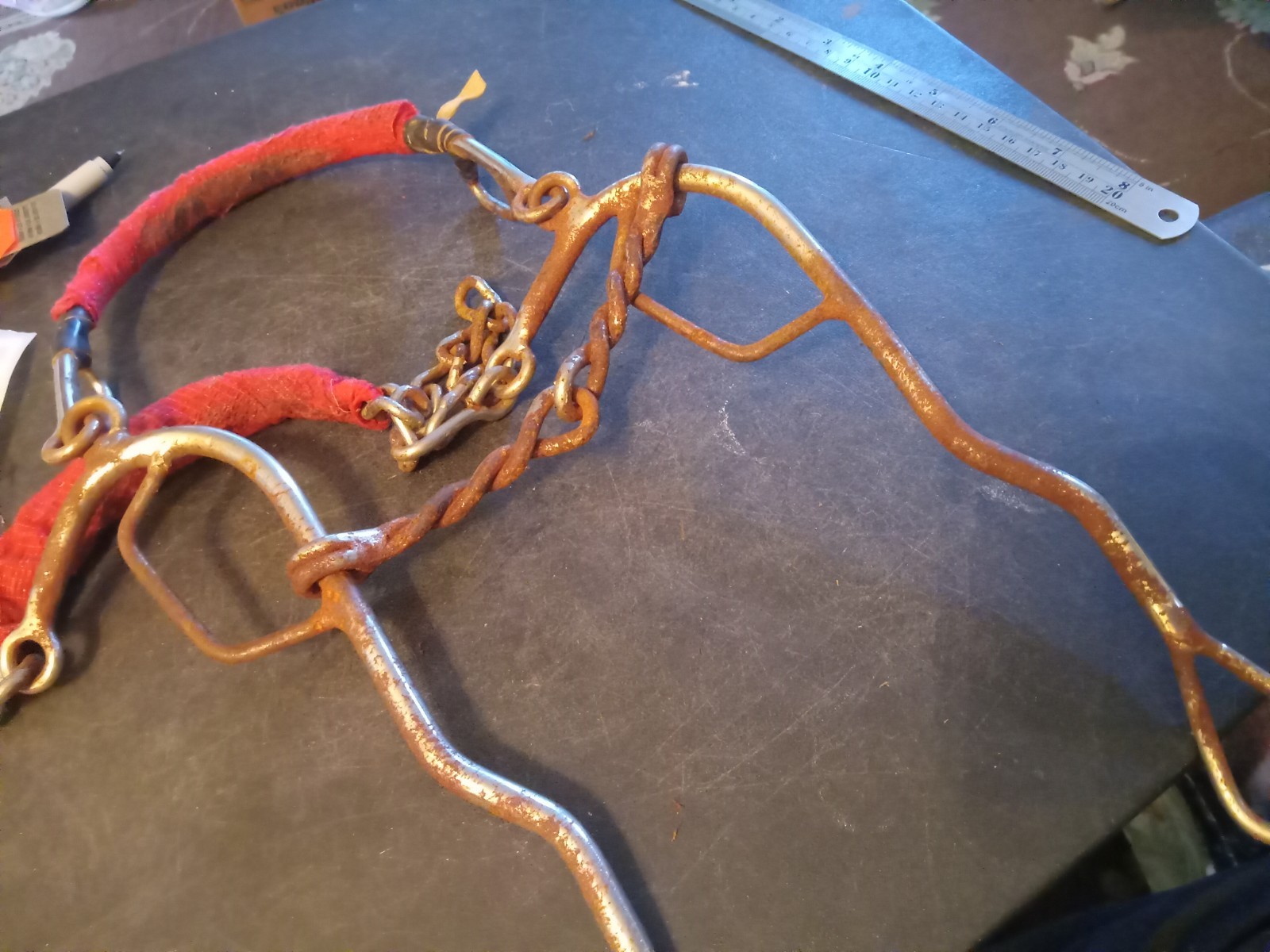 Steel nose combination gag bit twisted sweet iron mouth 5 1/2 in