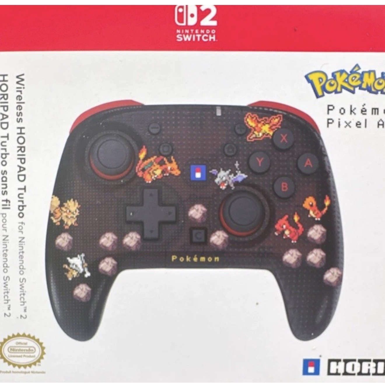 HORI Wireless HORIPAD Turbo Controller Pokemon Pixel Art for Switch 2