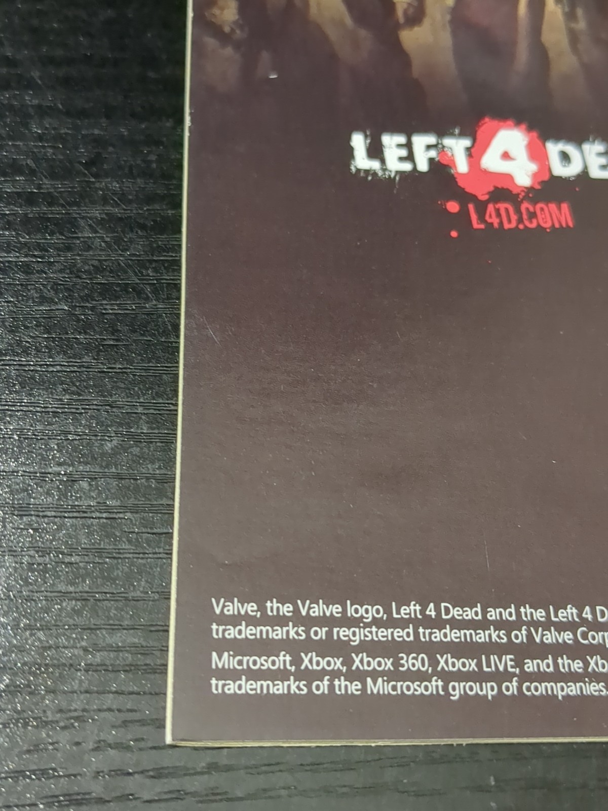 Left 4 Dead 2 360 Original Booklet Manual ONLY Guide Instruction Authentic OEM