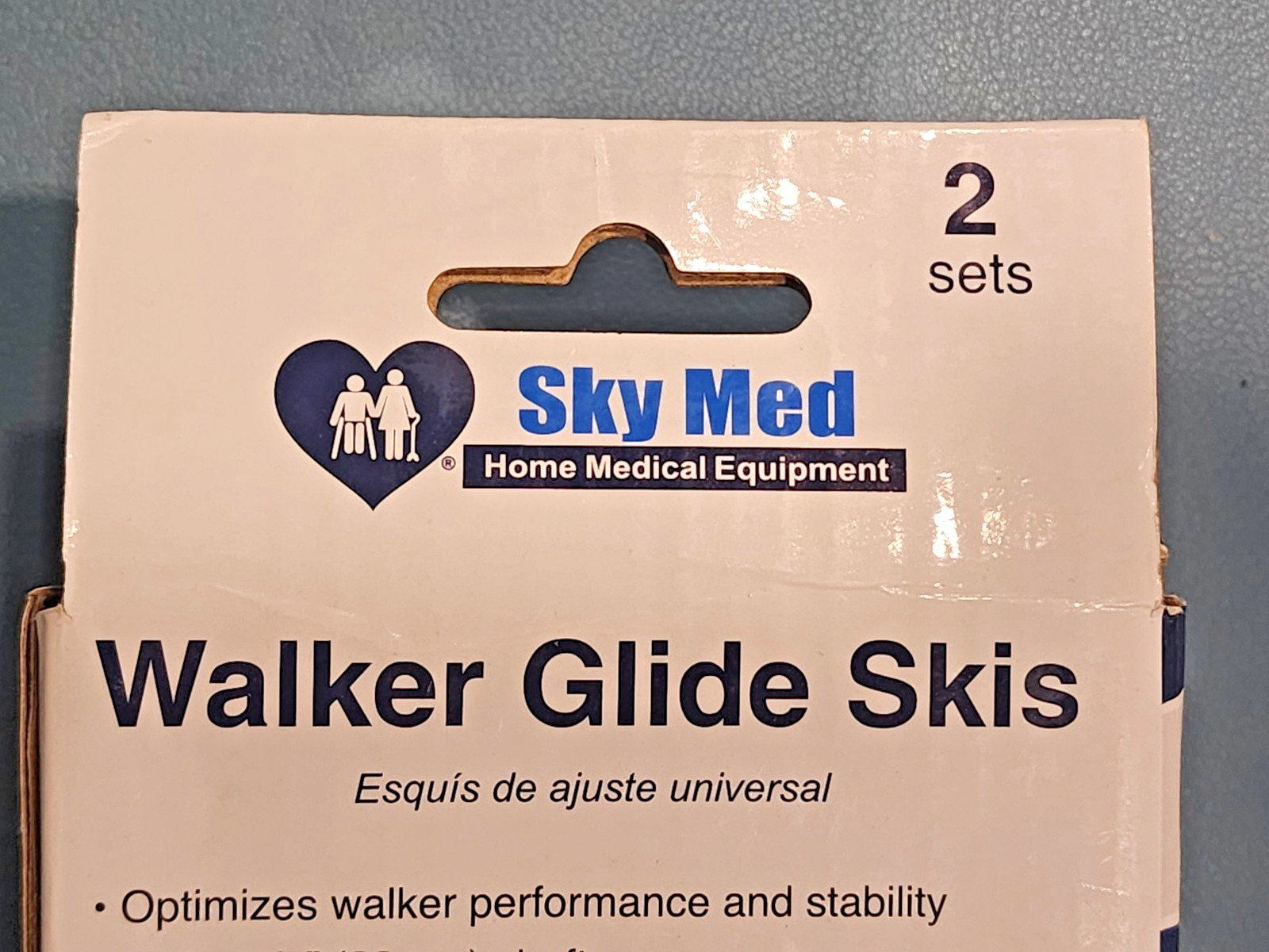 SkyMed Med Walker Ski Glides fits 1-1/8 Shaft Gary 4 Count Gray 4.0 Co