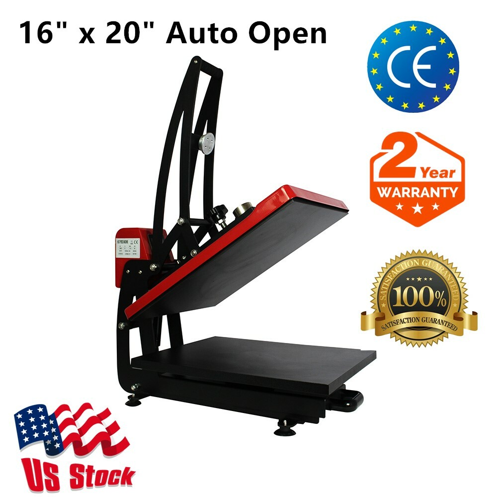 US Stock 110V 16"x20" Auto Open Heat Press Machine Vertical Version for T-shirt