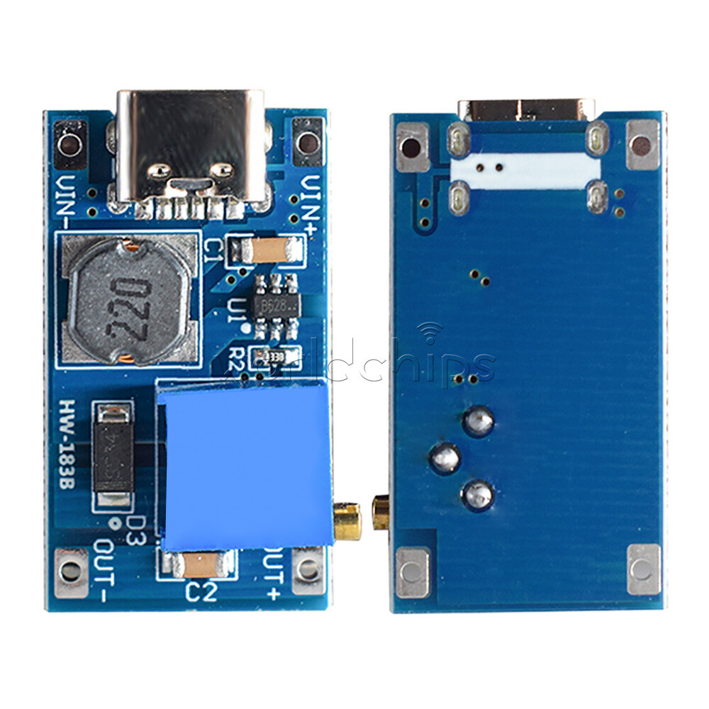 2A Step-up Board MT3608 2V-24V Input DC Boost Converter Module Micro USB/Type-C