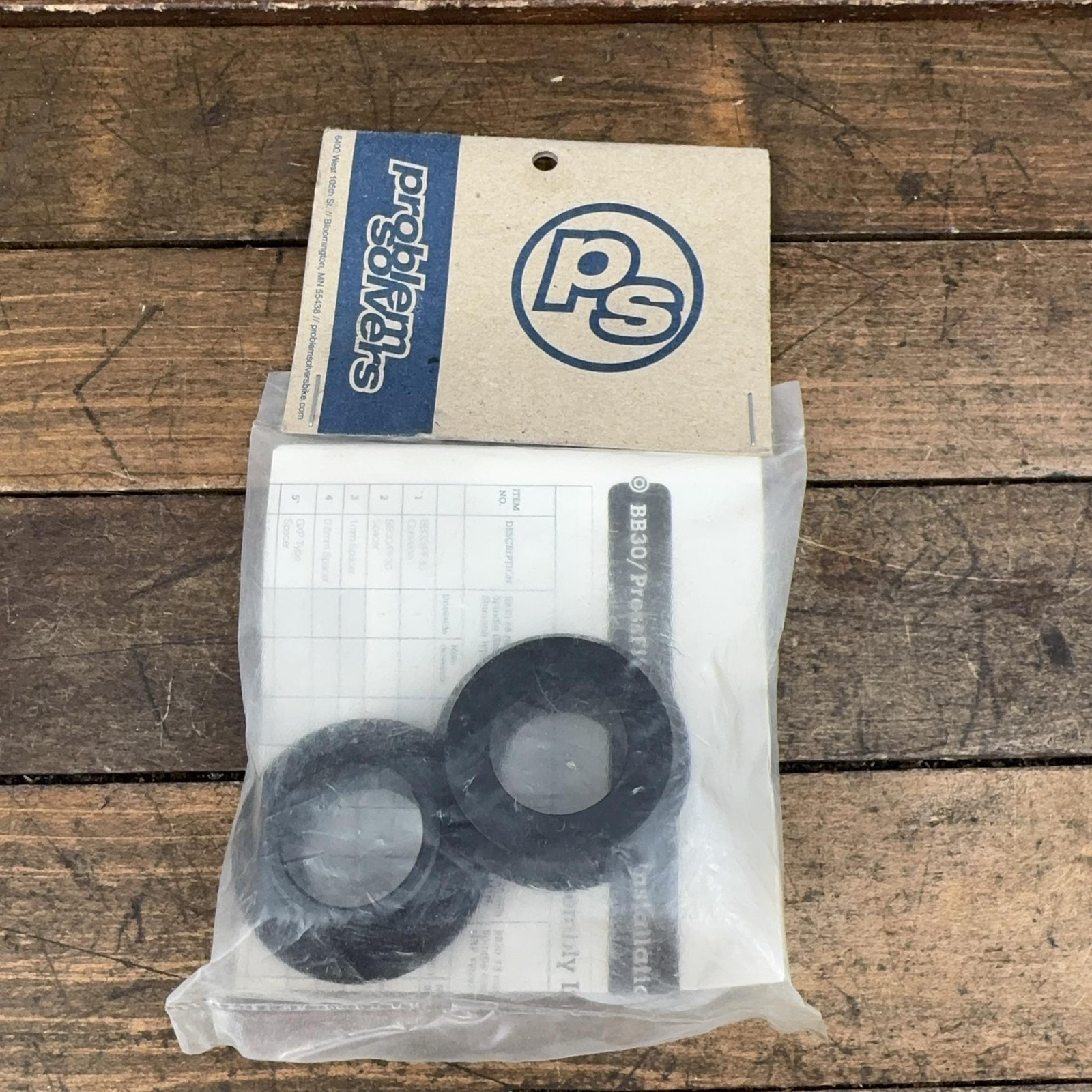 Problem Solvers Press-Fit BB30 PF30 Bottom Bracket Spacer Kit Black CR0096