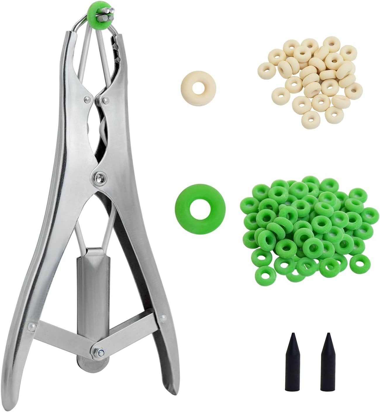 Goat Banding Kit Stainless Steel Bander Pliers Tool with 70 Rings Livestock, New