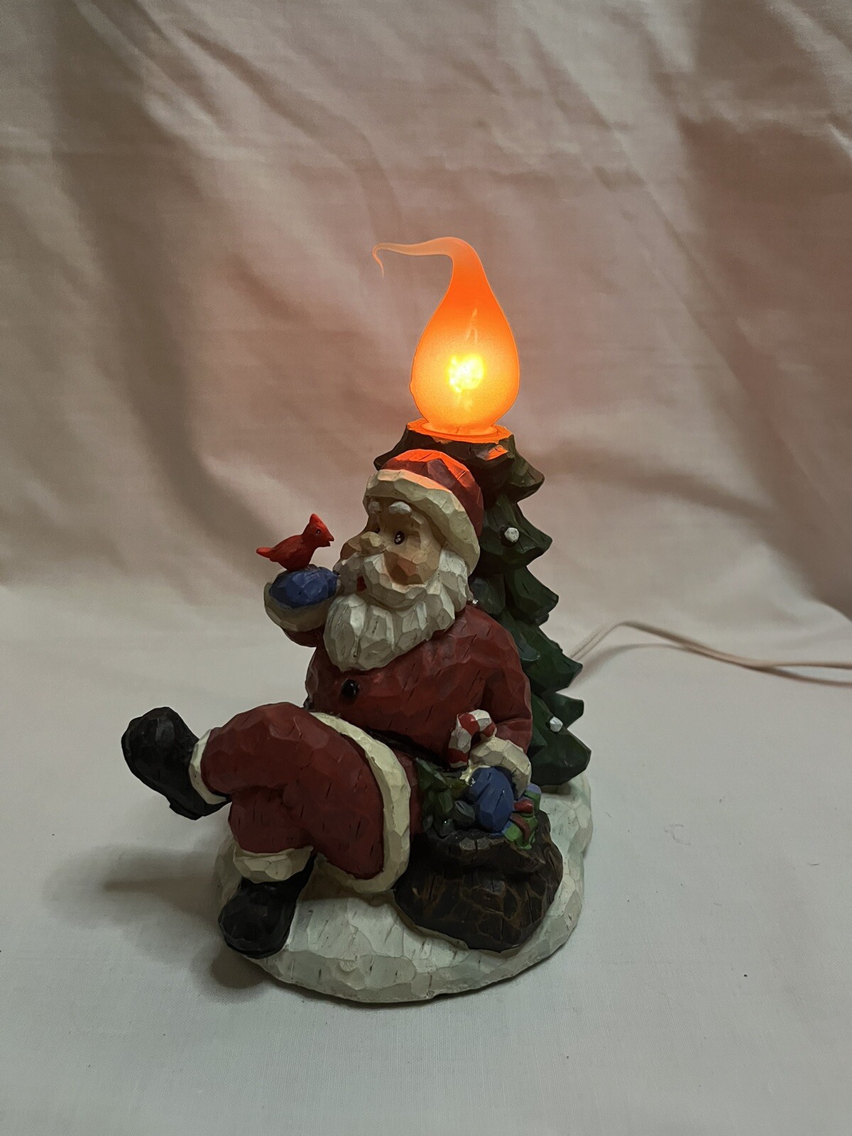 Christmas In The Woods Sitting Santa Flicker Light